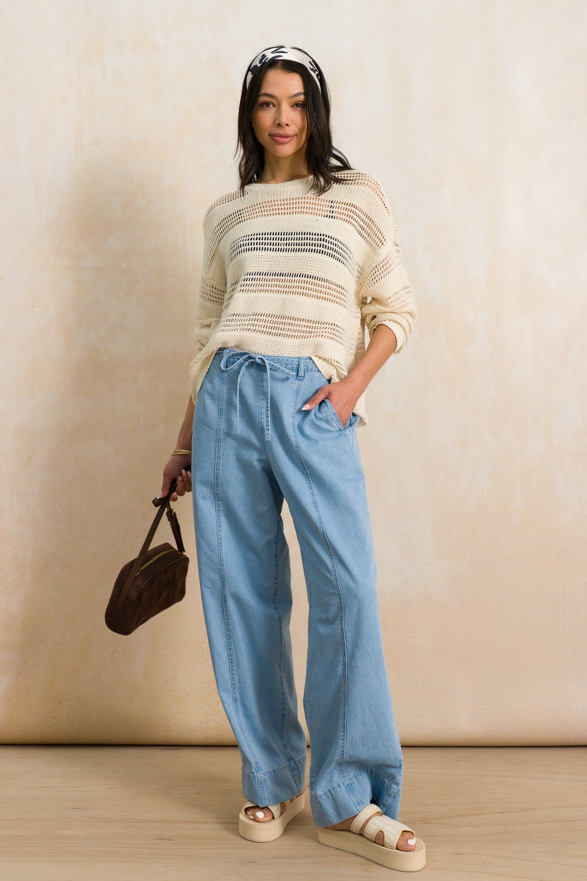 Denim Pull-On Pants
