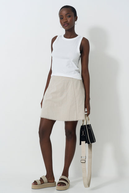 Frayed Hem Skort