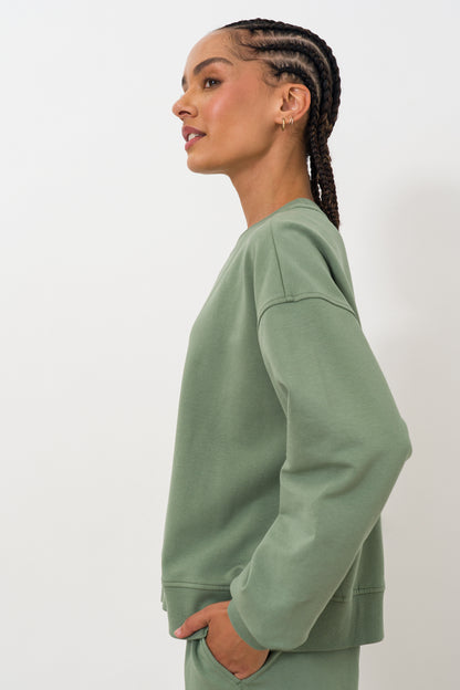 Short Crew Neck Sweat Top