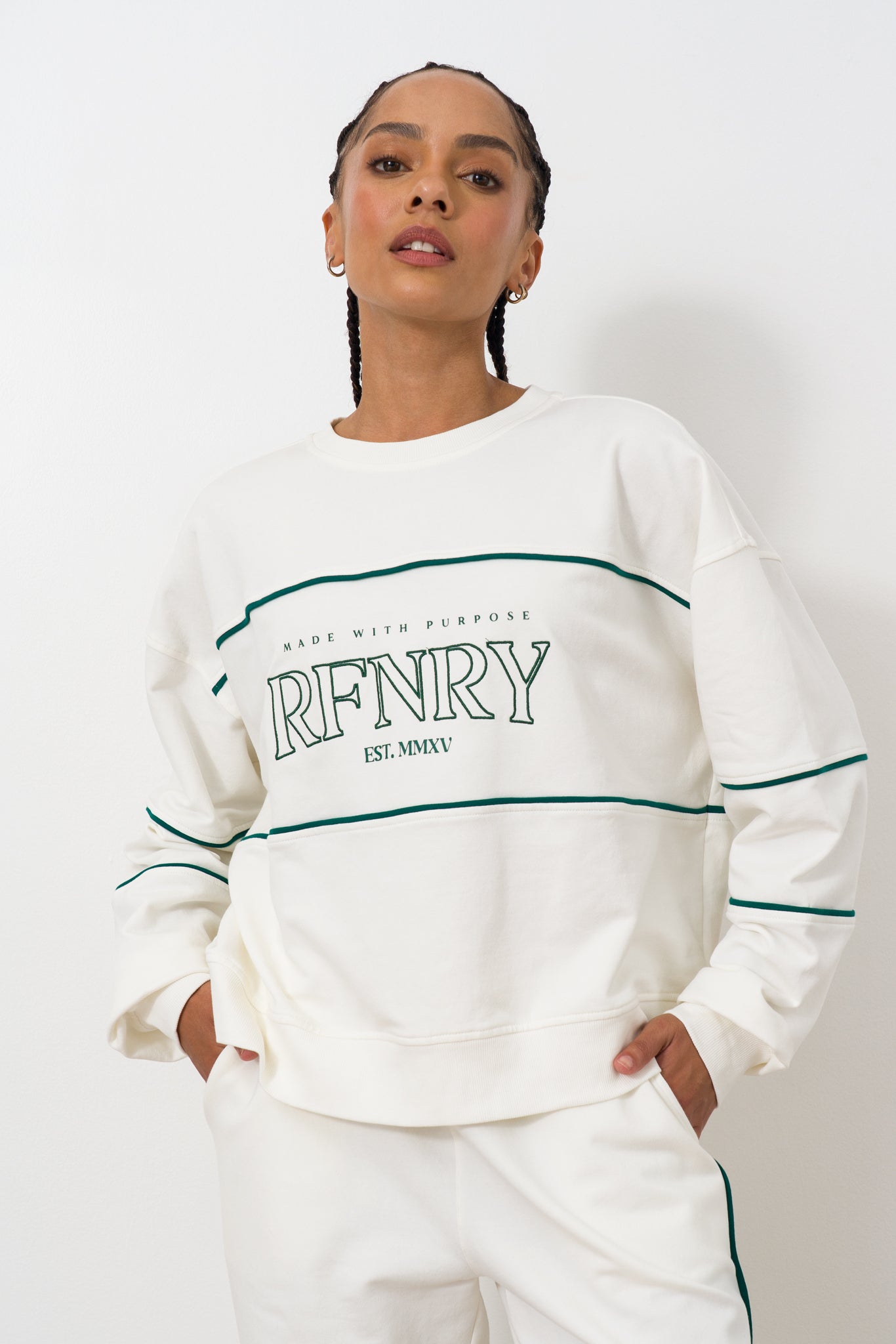 Short Crew Neck Sweat Top