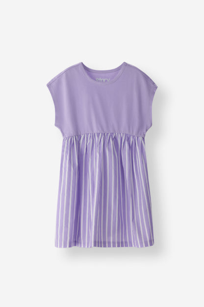 Relaxed Fit Striped Panel Dress