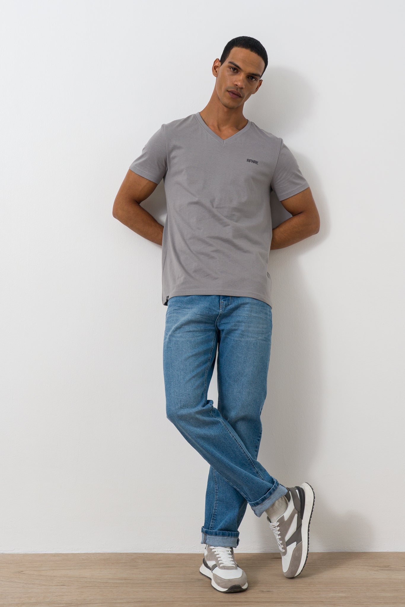 Branded V-neck T-shirt