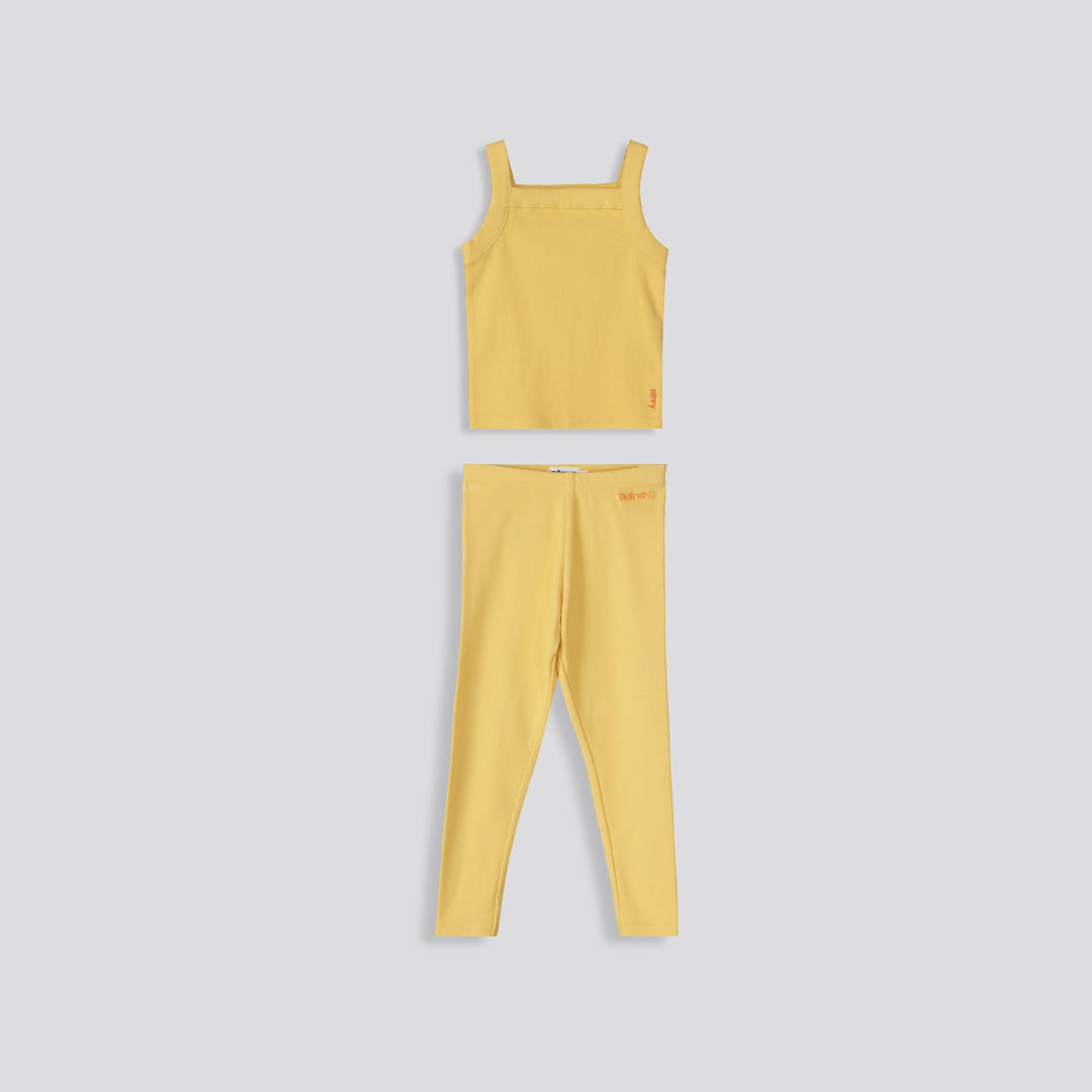 Girls Ribbed Tank Top Yellow