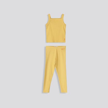 Girls Ribbed Tank Top Yellow