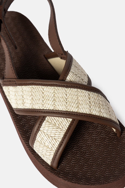 Platform Raffia Slingback Sandals