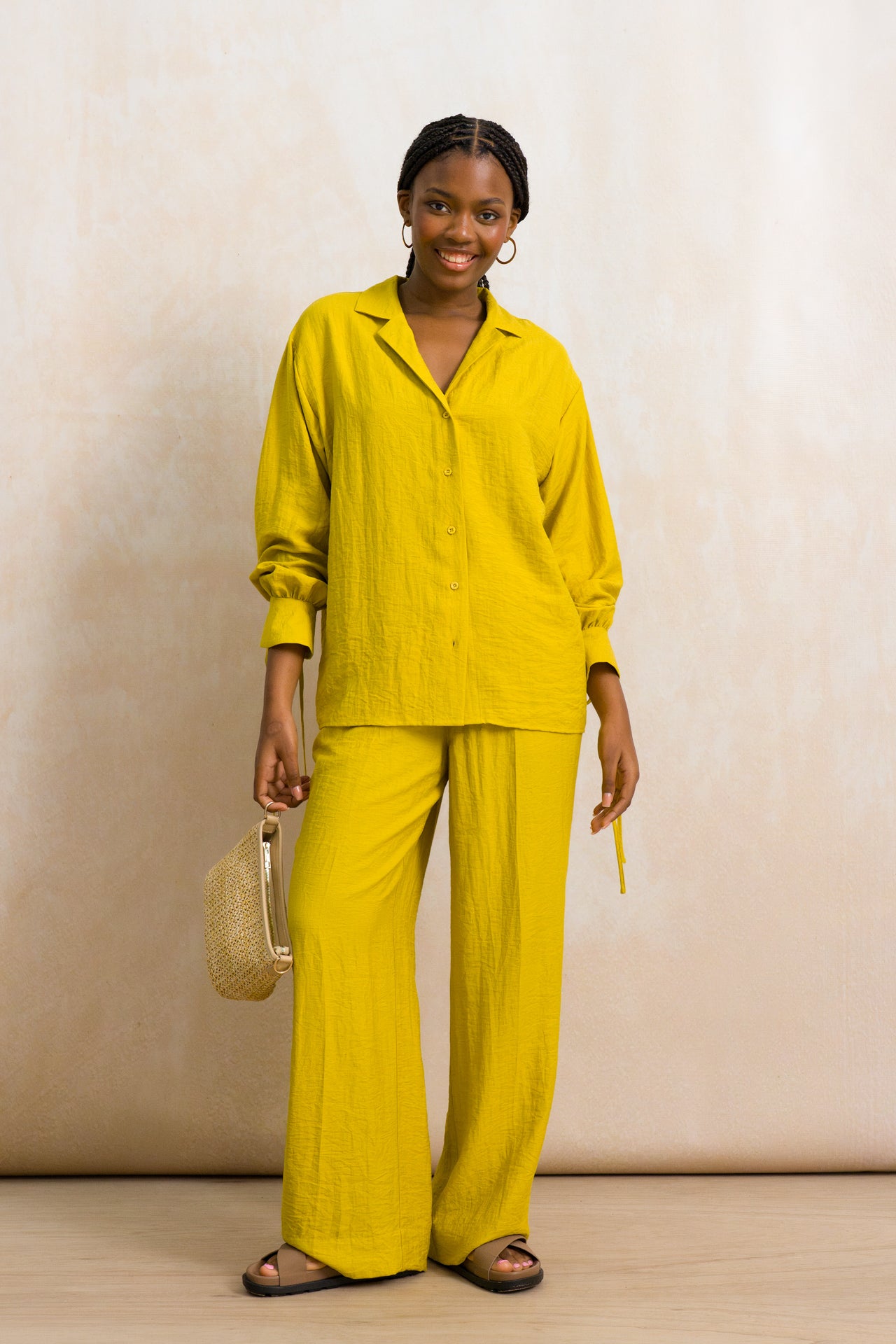Wide Leg Elasticated Waist Pants
