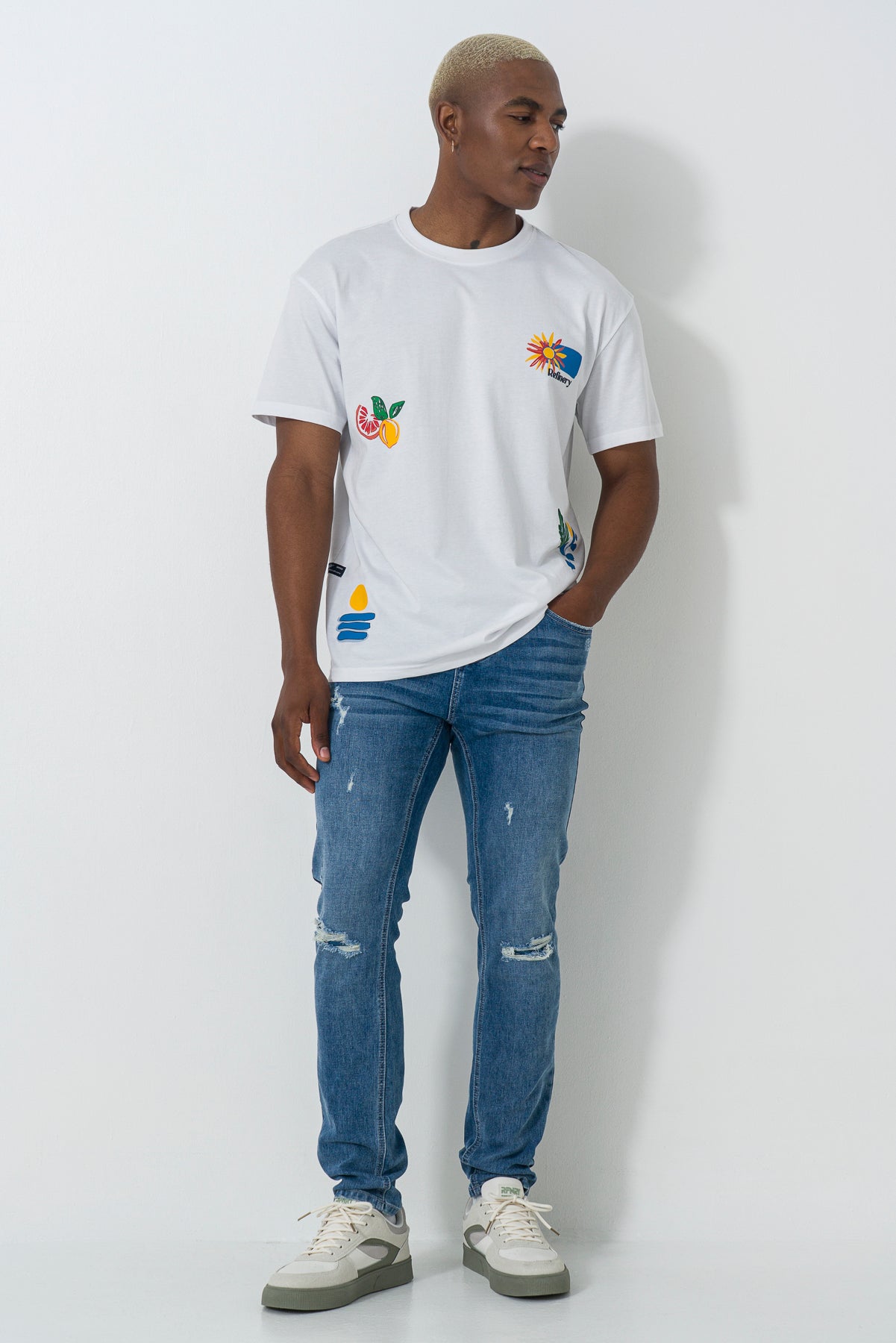 Rf02 Mid Wash Skinny Jeans