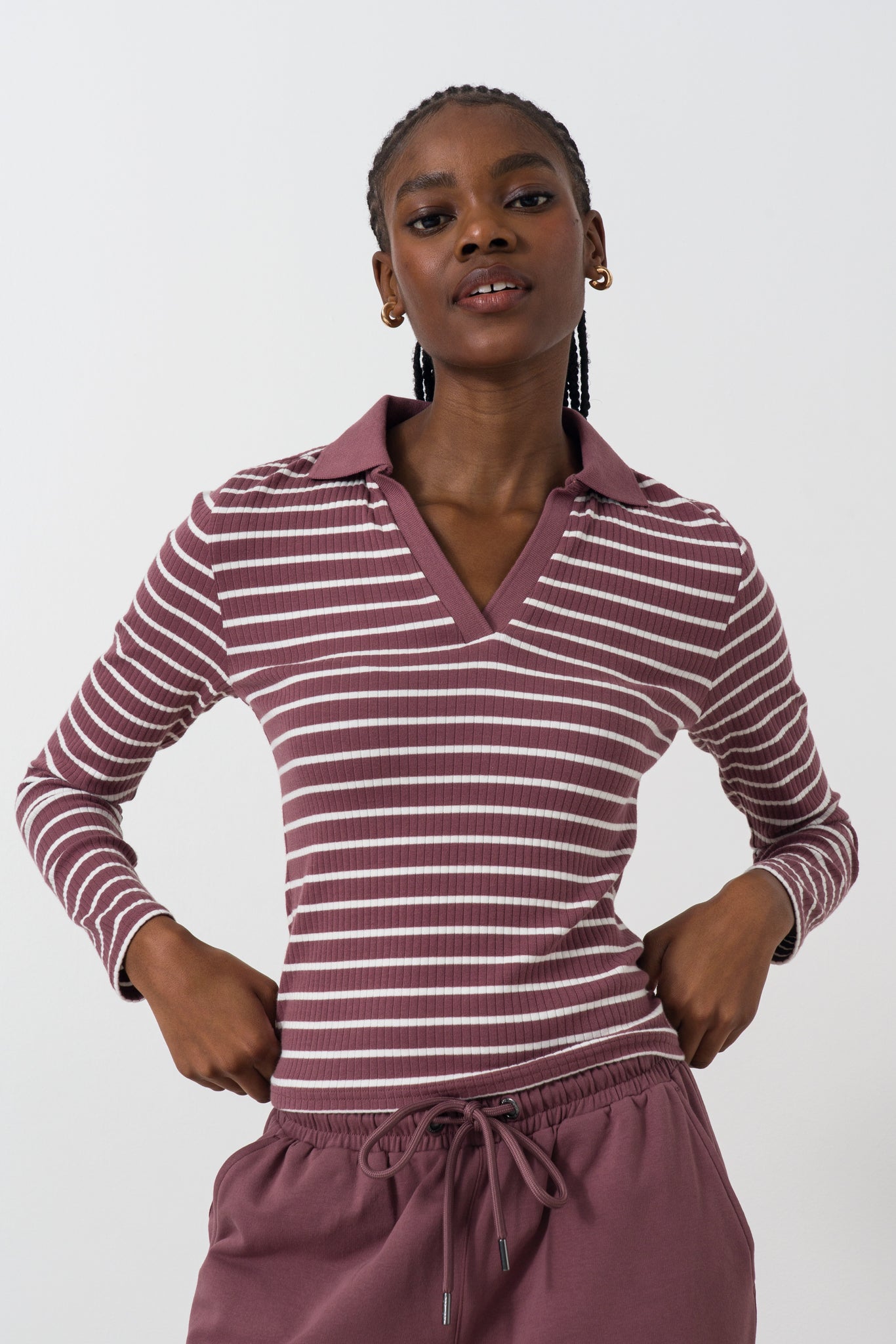 long-sleeve-rib-spilt-collar-top-1
