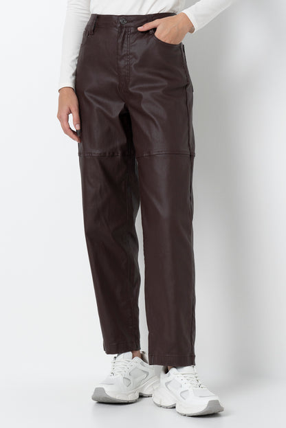 Straight Leg PU Pants