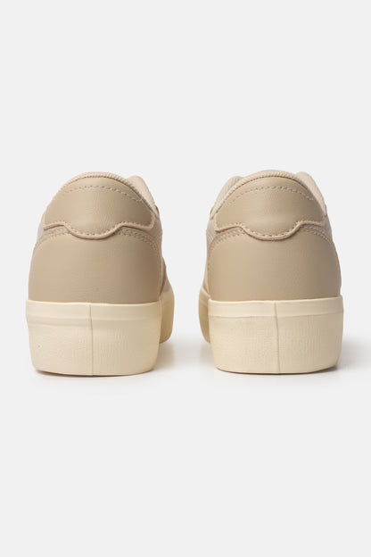 Paneled Faux Leather Sneakers