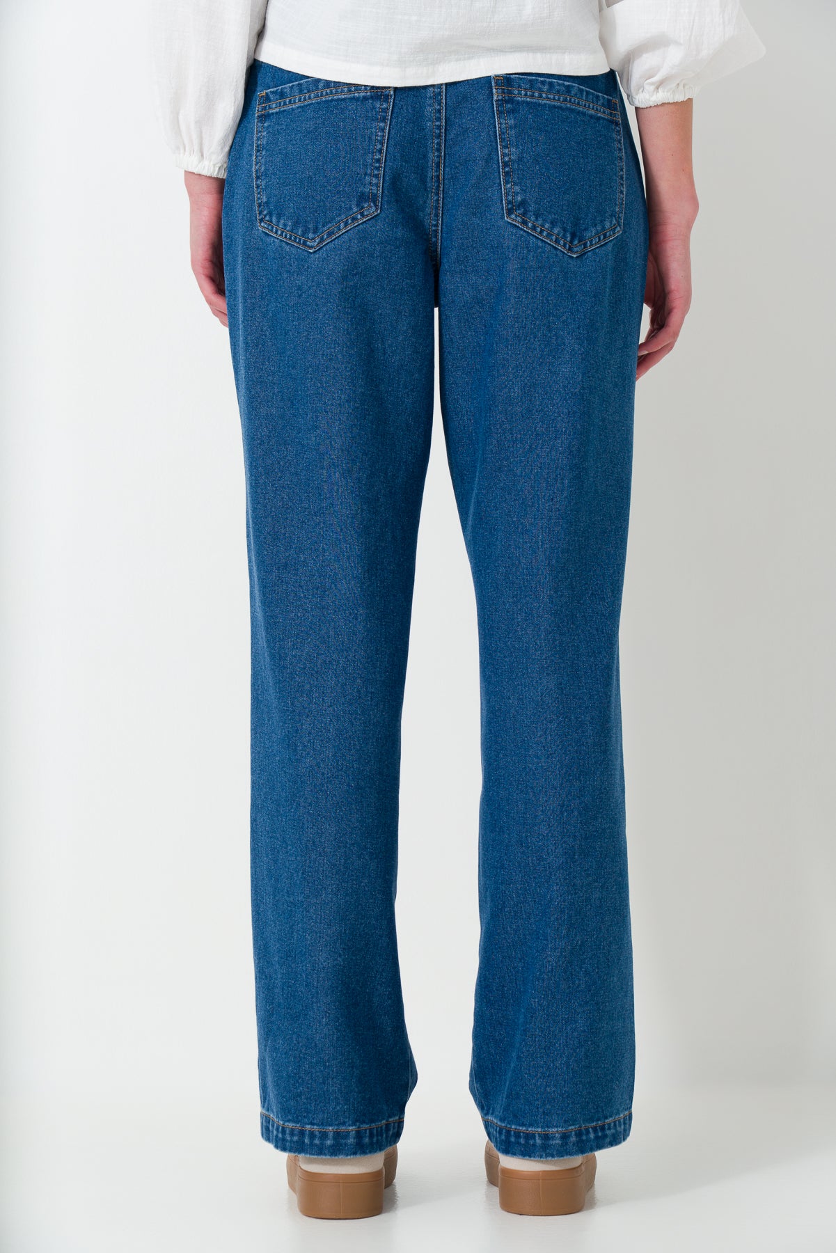 Rf16  Wide Leg Mid Wash Denim