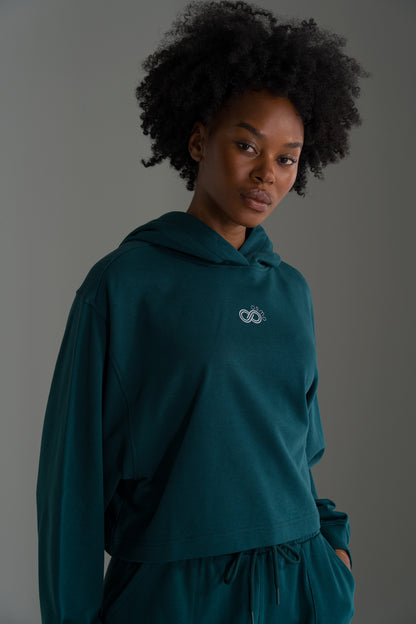 Cropped Fleece Hoodie