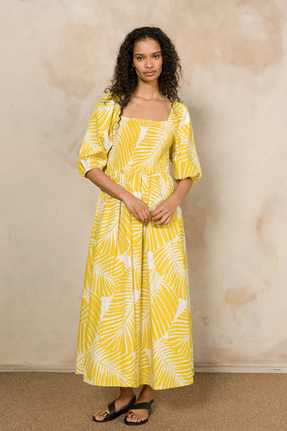 Square Neck Puff Sleeve Dress