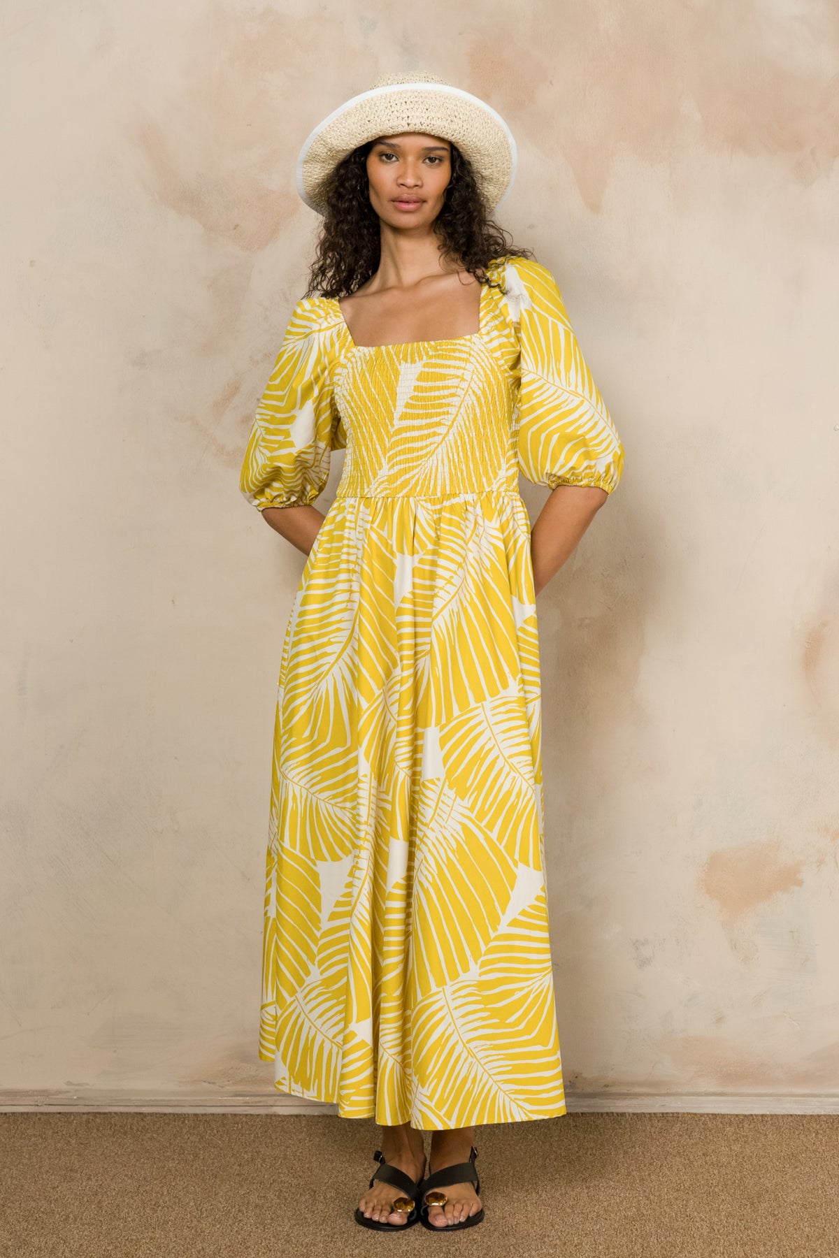 Square Neck Puff Sleeve Dress