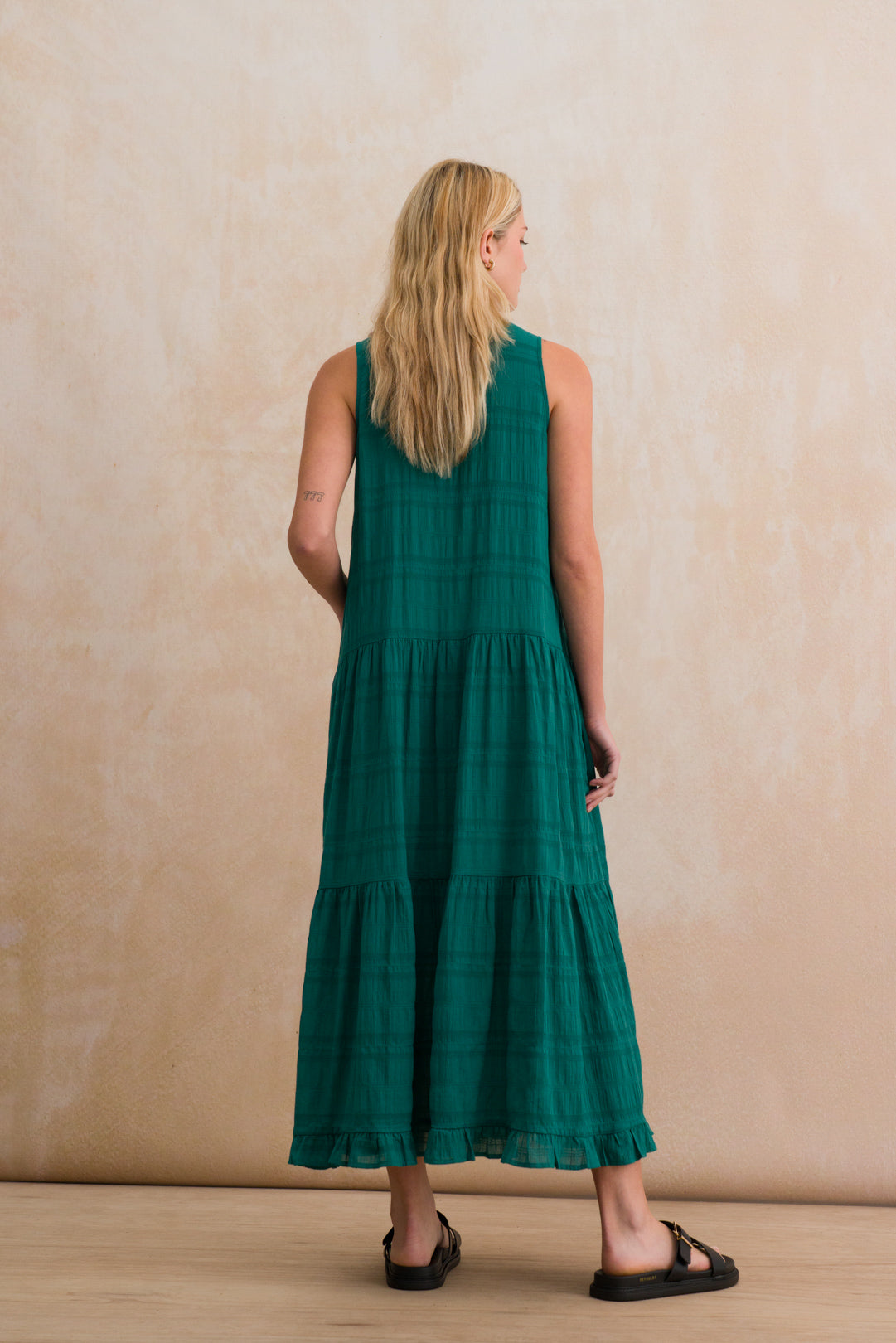 Relaxed-Fit Tiered Maxi Dress
