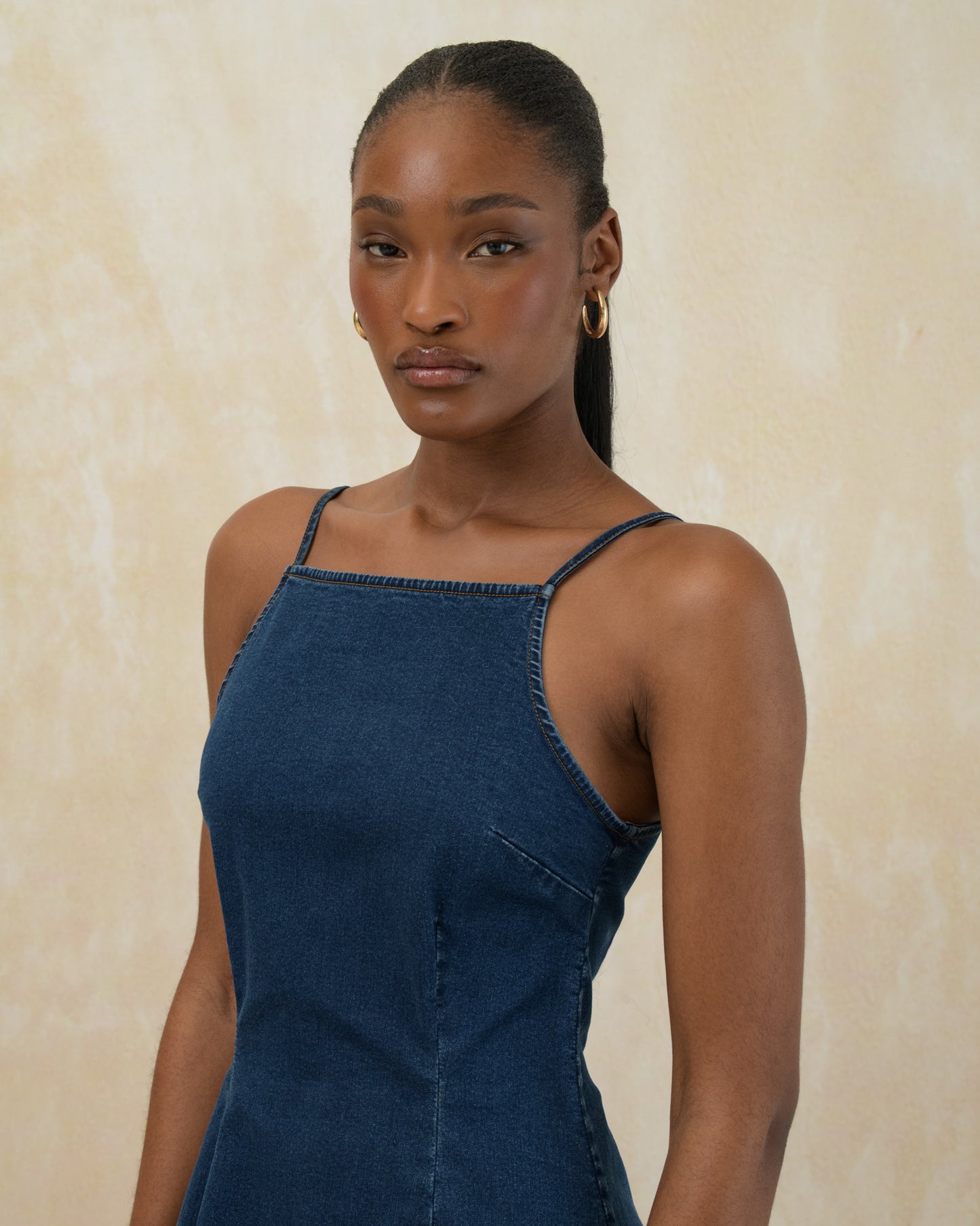 Fitted Denim Mini Dress