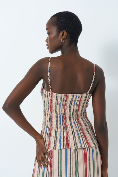 Strappy Shirred Top