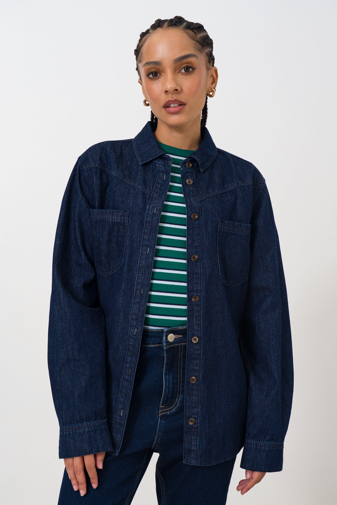 Dark Wash Denim Shirt