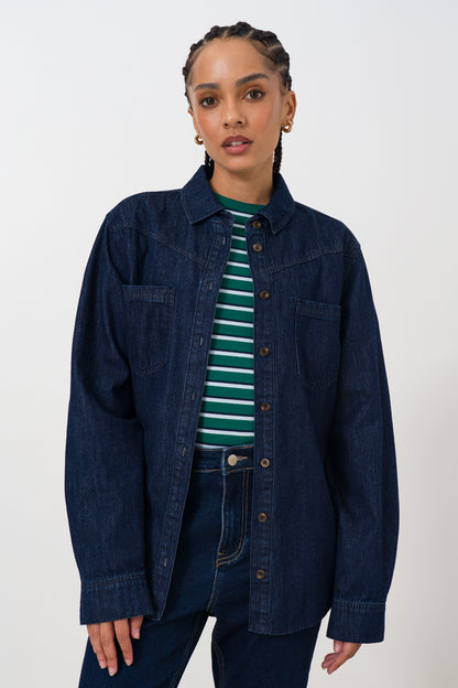 Dark Wash Denim Shirt