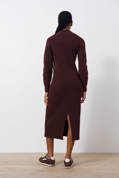 Hi-Neck Knit Dress
