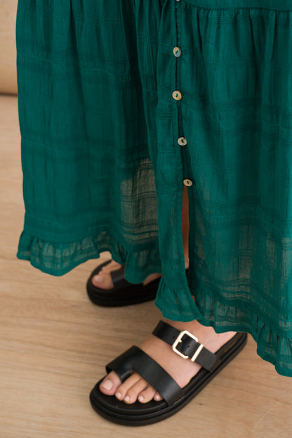 Relaxed-Fit Tiered Maxi Dress