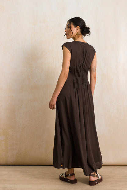 Fit and Flare Pintuck Dress