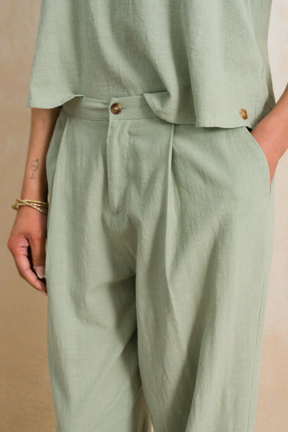Hi Rise Structured Pants