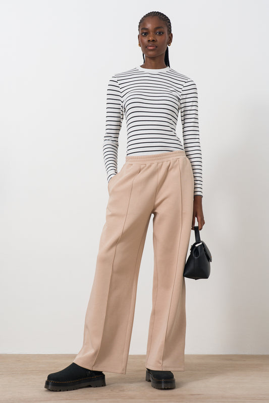 Fitted long sleeve rib tee