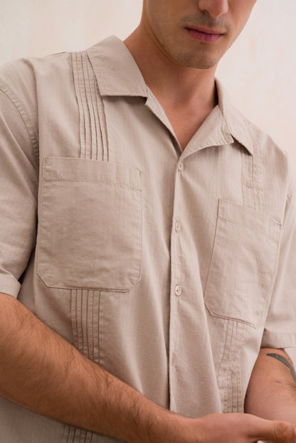 Pintuck Boxy Shirt