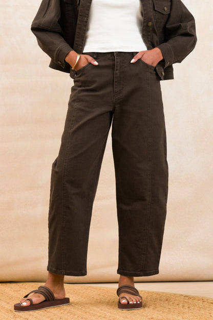 Hi Rise Barrel Jeans