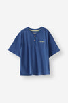 Loose Fit Henley Neck Tee