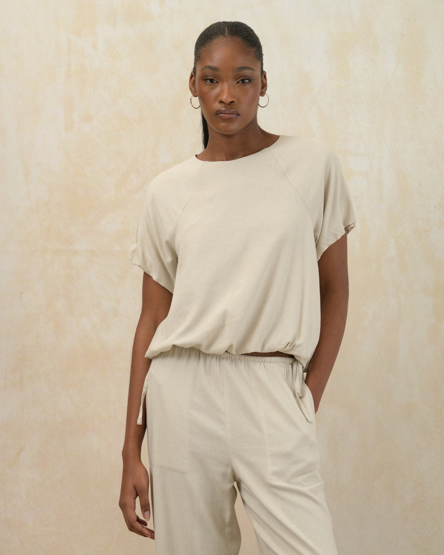 Relaxed Fit Bubble Hem