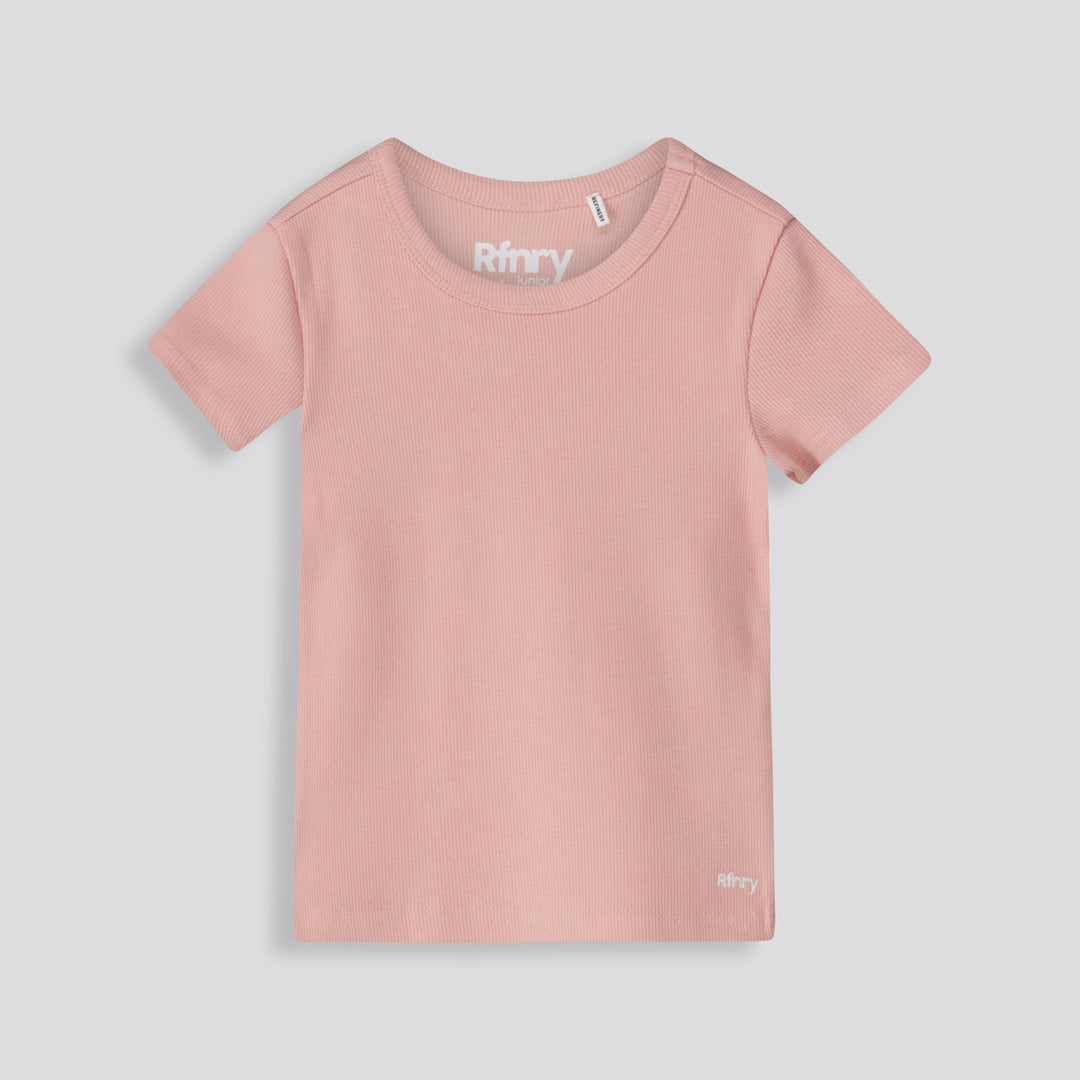 Girls Ribbed Tee Rose