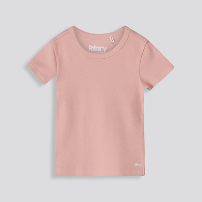 Girls Ribbed Tee Rose