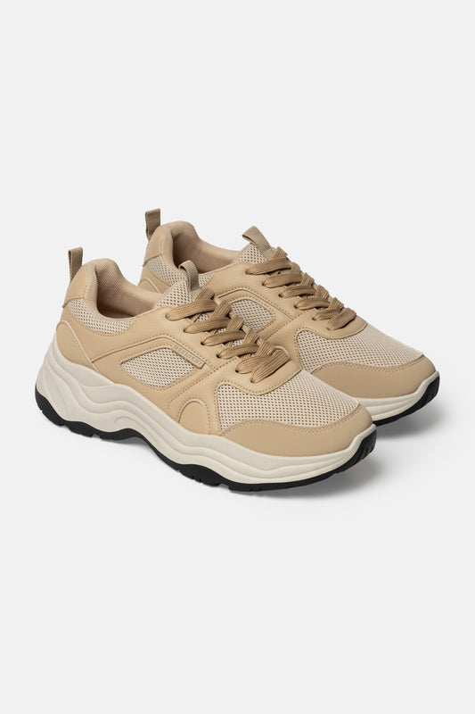 Mesh Panel Platform Sneakers