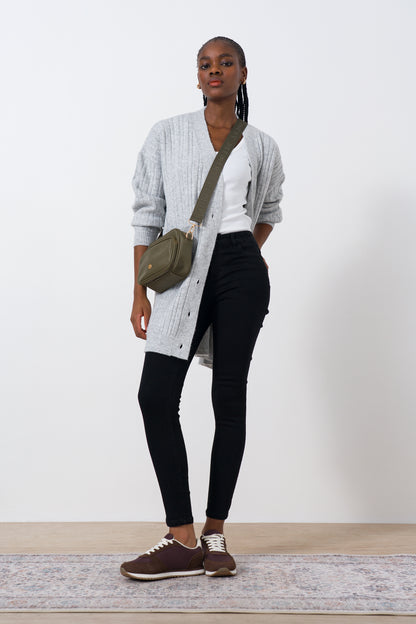 Wide Rib Longer Cardigan