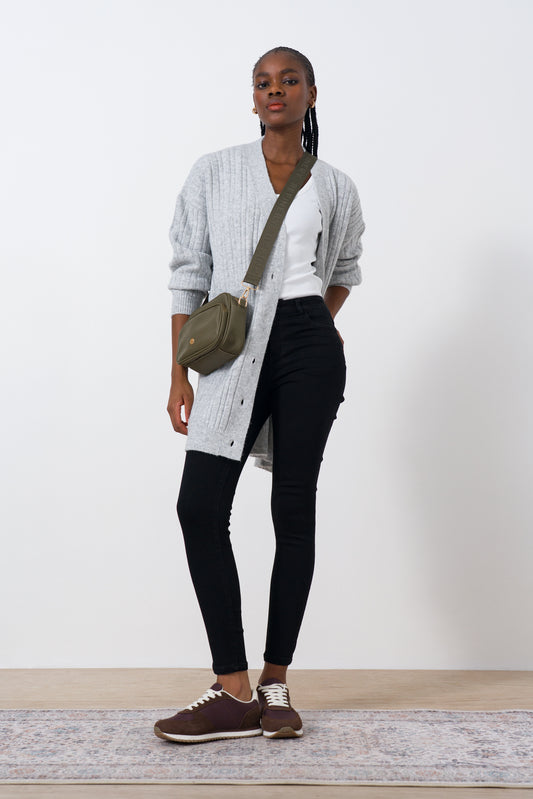 Wide Rib Longer Cardigan