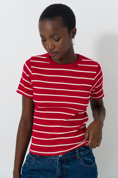 Hi Neck Fitted T-Shirt