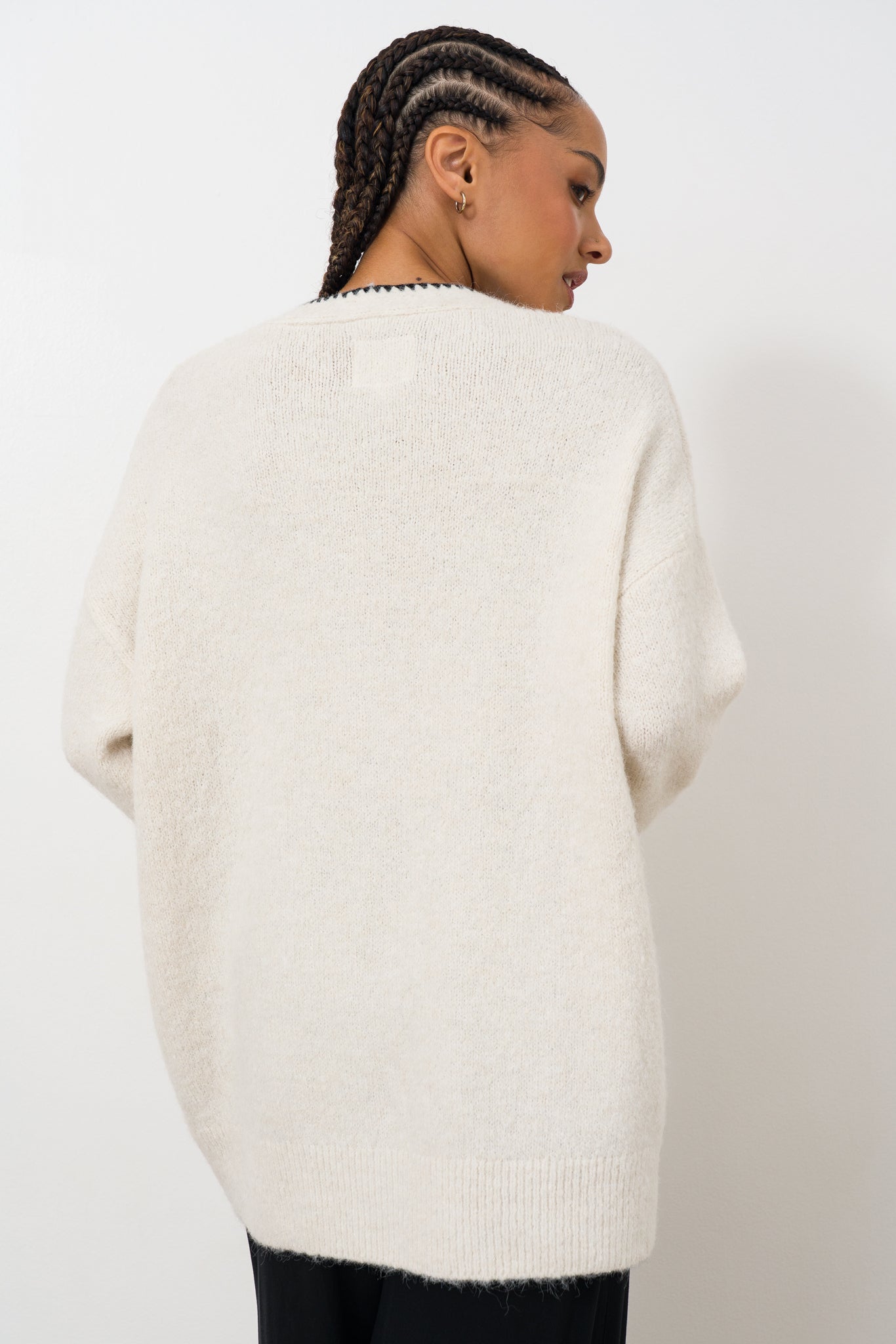 Contrast Stitch Cardigan