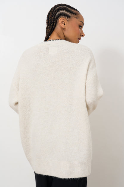 Contrast Stitch Cardigan