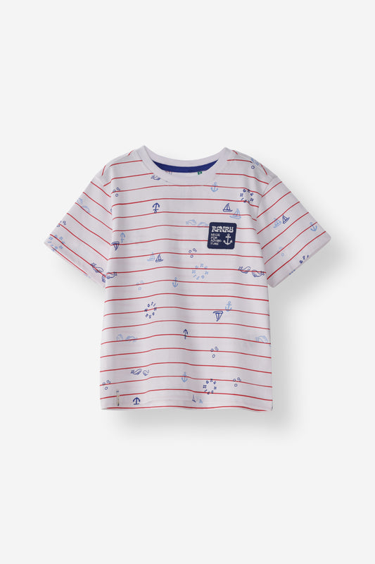Regular Fit Stripe Nautical Tee