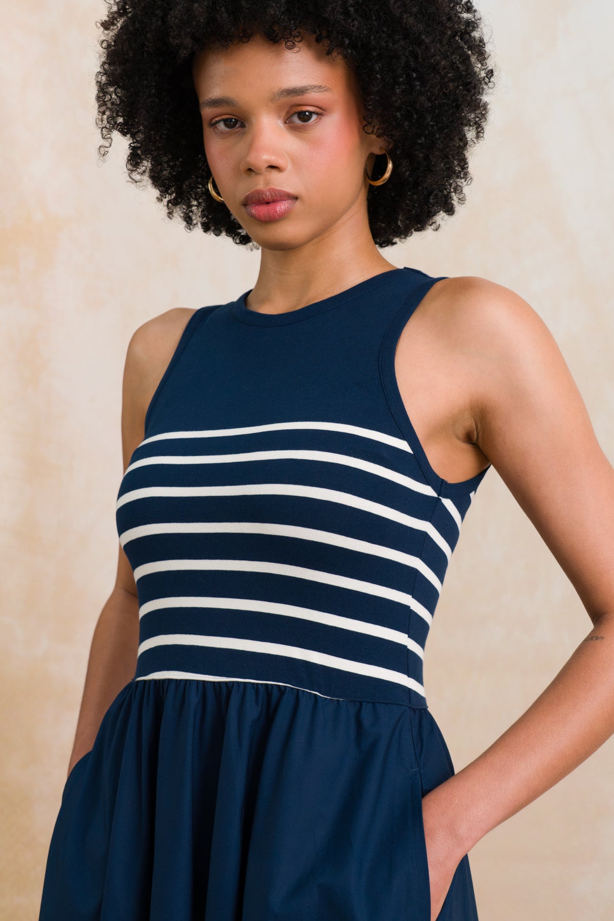 Knit Stripe Combo Dress