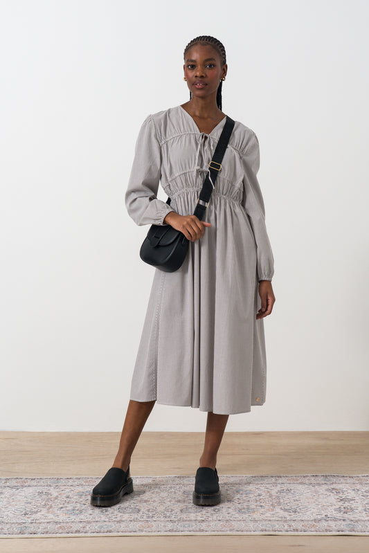 Striped Tunneled Tie Dress