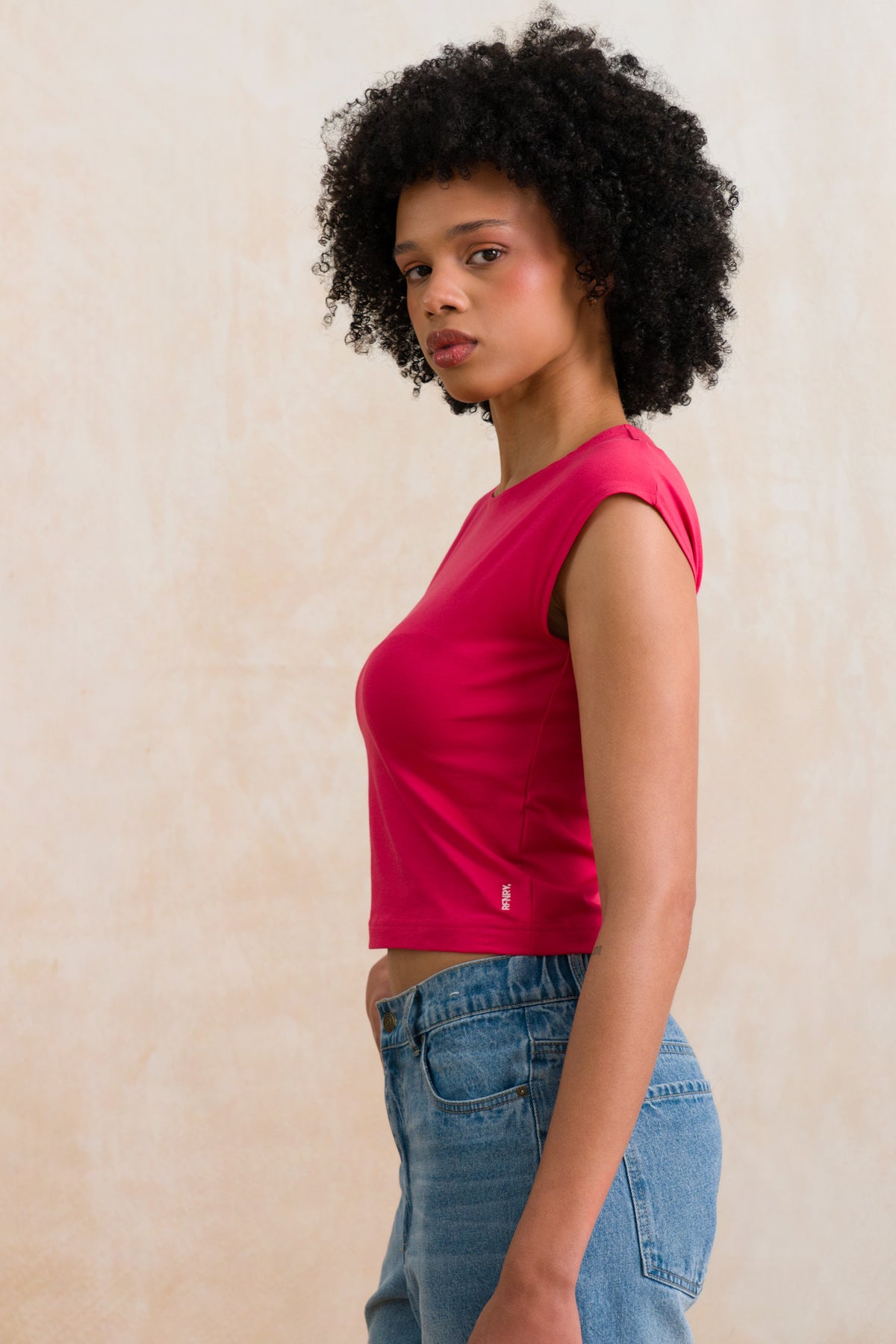 High Neck Fitted Tee