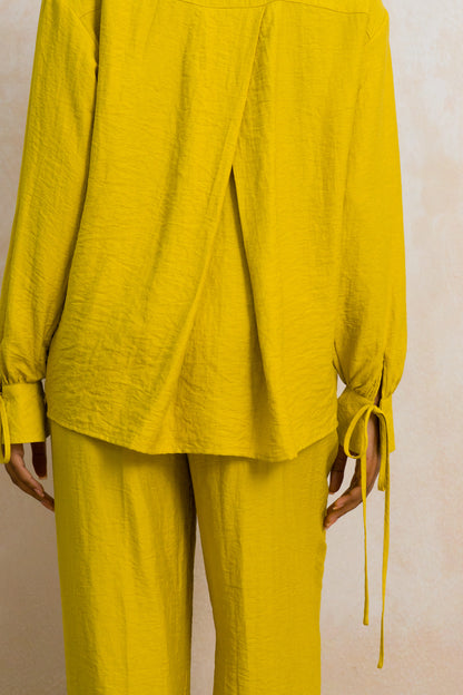 Relaxed Fit Tie Cuff Shirt