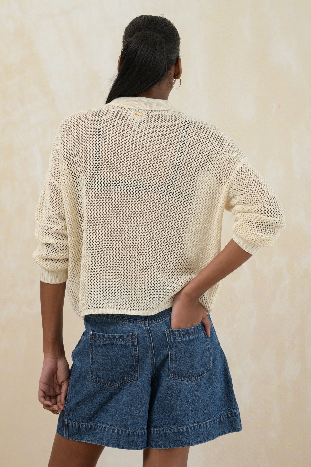 Relaxed Open Knit Top
