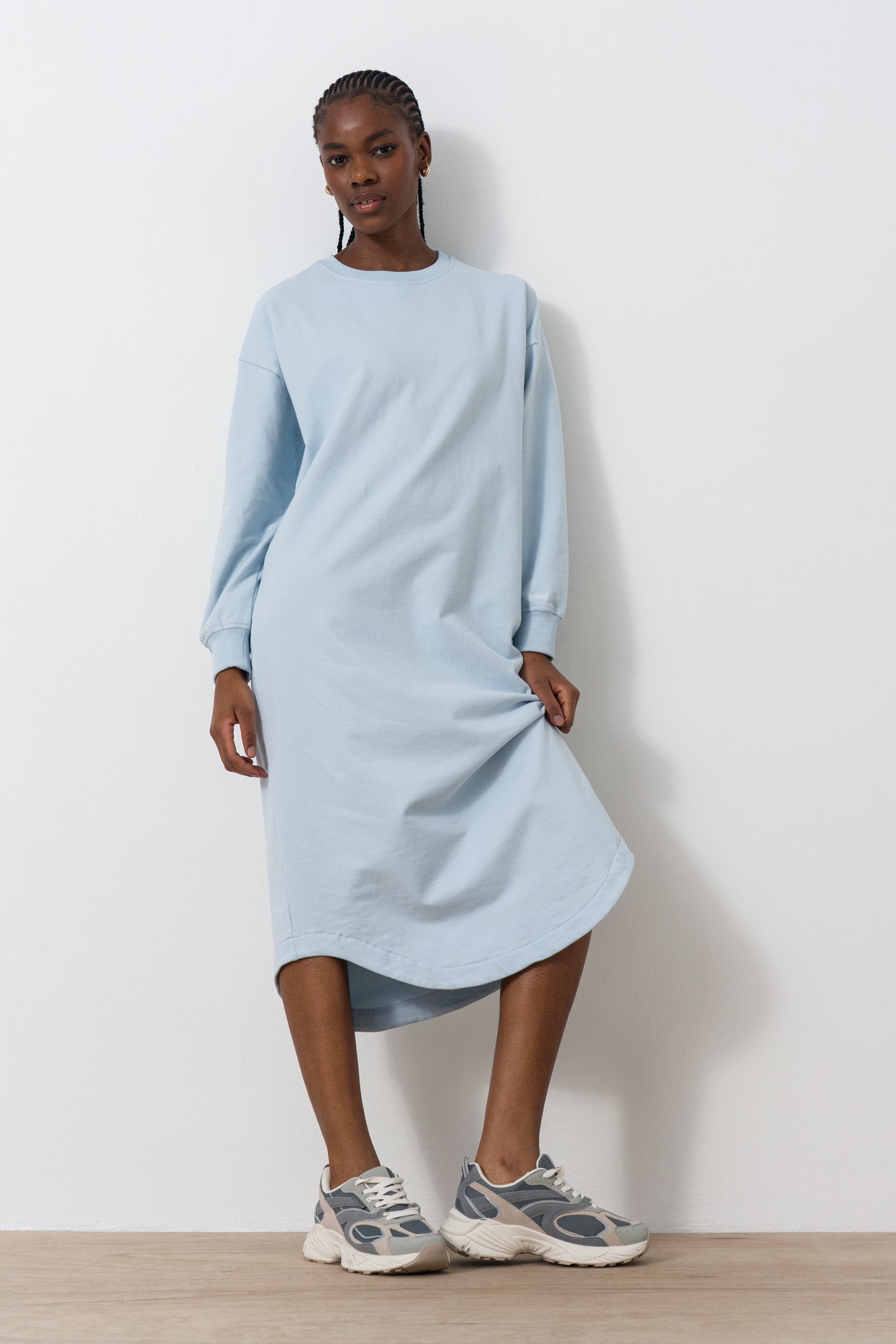 Scoop Hem Sweat Dress
