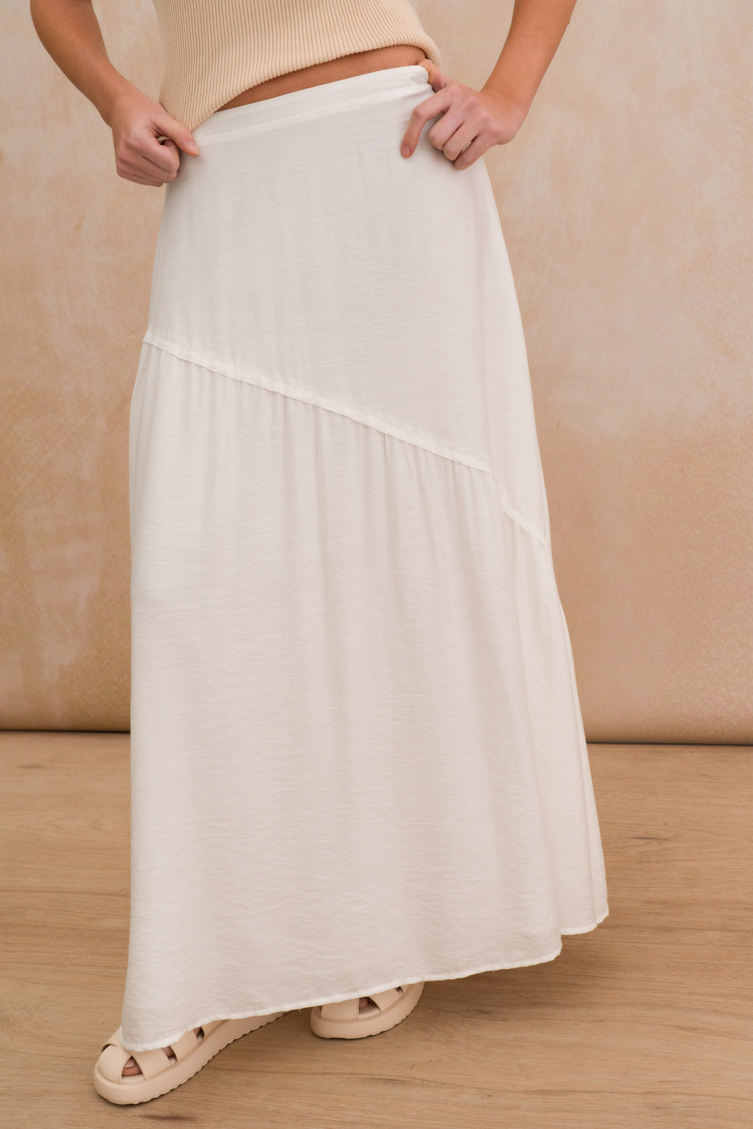 A-line Tiered Maxi Skirt
