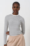 Fitted long sleeve rib tee