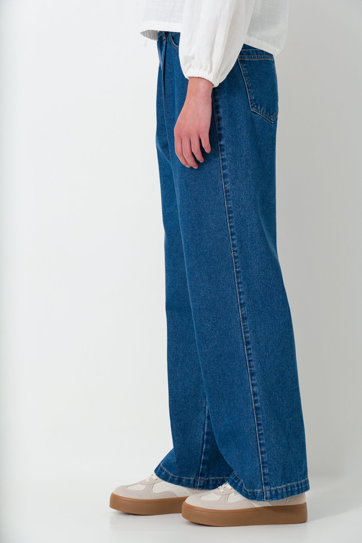 Rf16  Wide Leg Mid Wash Denim